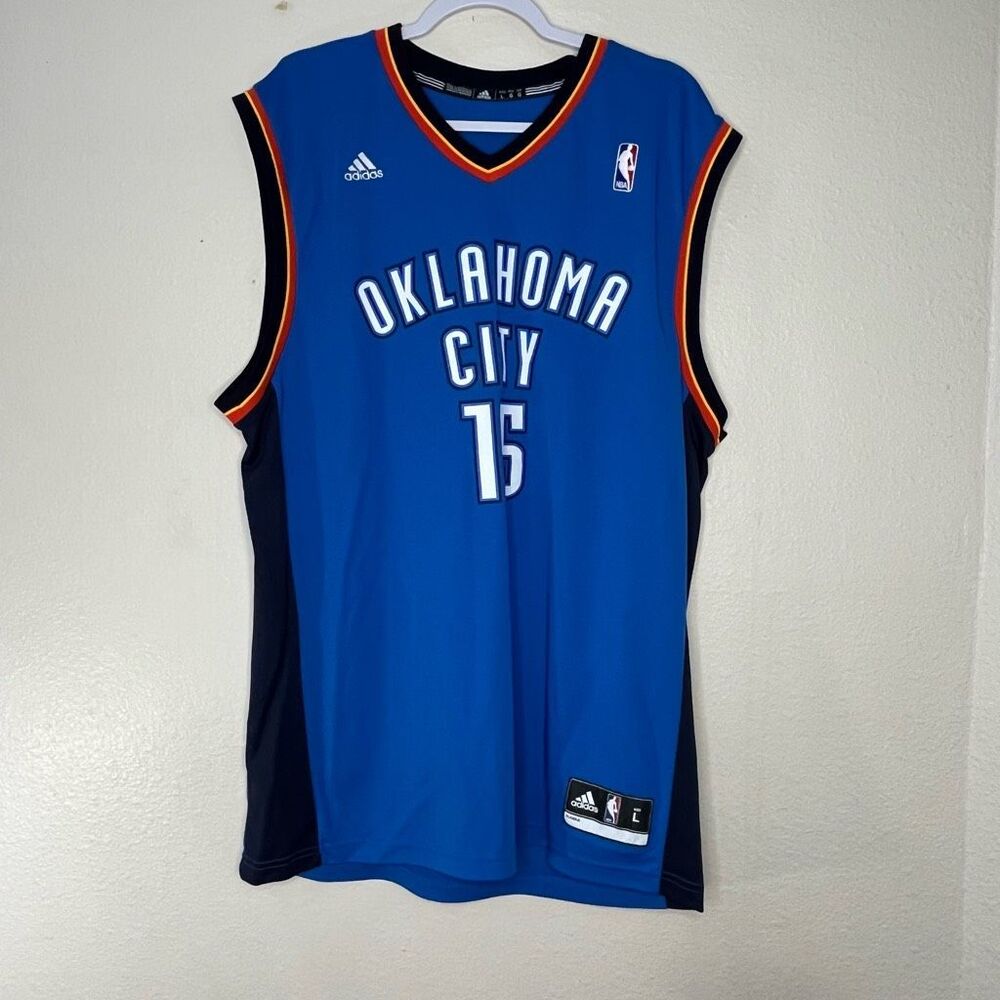 Adidas Reggie Jackson Oklahoma City Thunder #15 Blue Home Jersey Men’s L
